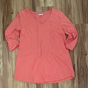 J. Jill Coral V-Neck Cotton Tunic